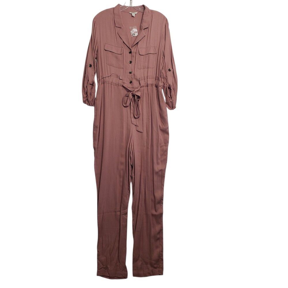 Like New Cato Women's Jumpsuit with Tie Waist and Pockets, Size Medium